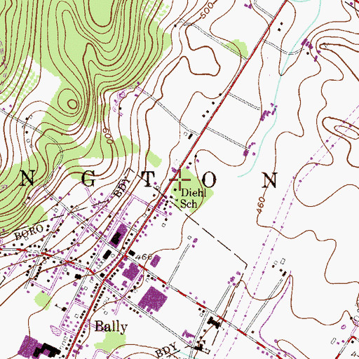 Topographic Map of Diehl School, PA