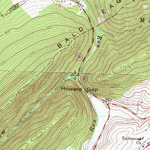 Topographic Map of Diehls Hollow, PA