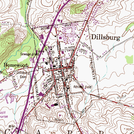 Topographic Map of Dillsburg, PA