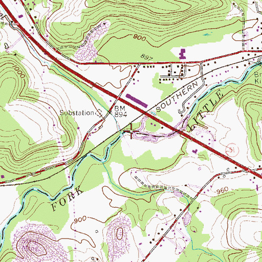 Topographic Map of Dilworth Run, PA
