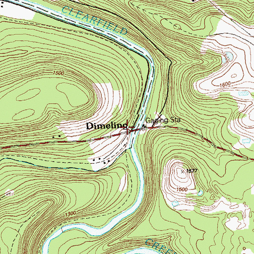 Topographic Map of Dimeling, PA