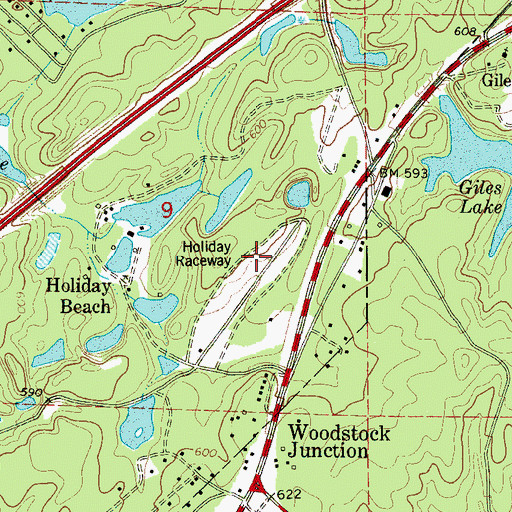 Topographic Map of Docray, AL