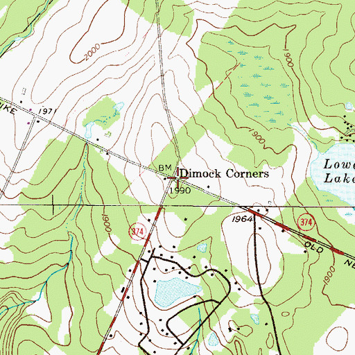 Topographic Map of Dimock Corners, PA