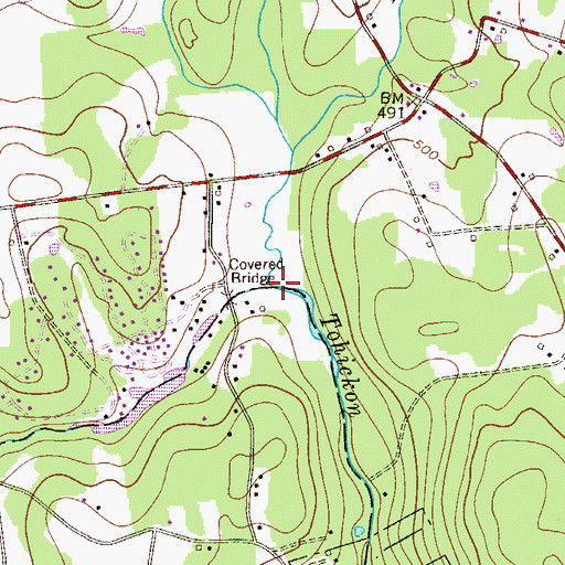 Topographic Map of Dimple Creek, PA