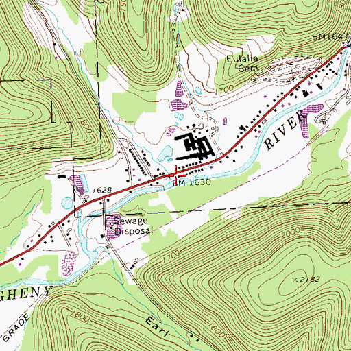 Topographic Map of Dingman Run, PA