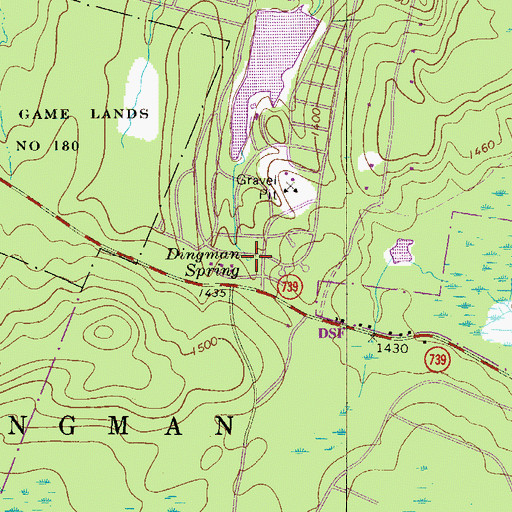 Topographic Map of Dingman Spring, PA