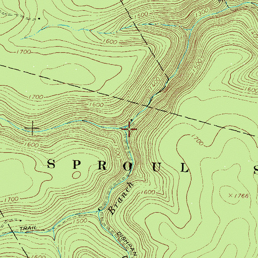 Topographic Map of Dishpan Hollow, PA