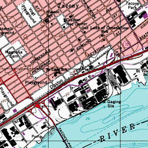 Topographic Map of Disston Park, PA