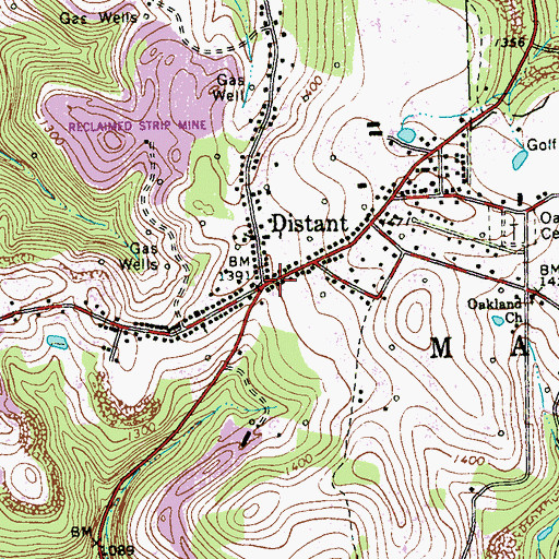 Topographic Map of Distant, PA