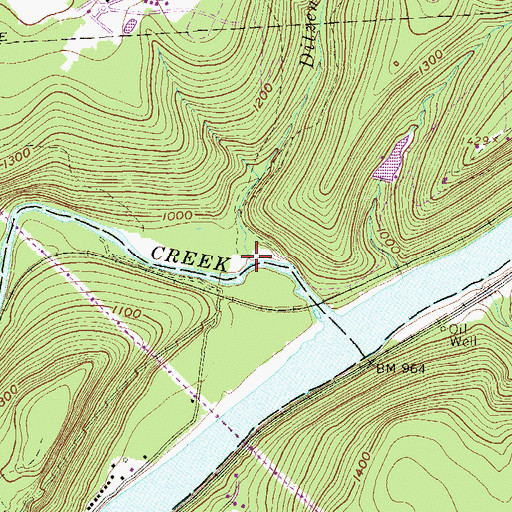 Topographic Map of Ditzenberger Run, PA