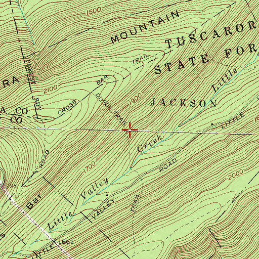 Topographic Map of Divide Trail, PA