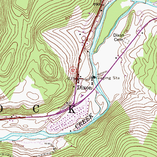 Topographic Map of Dixon, PA