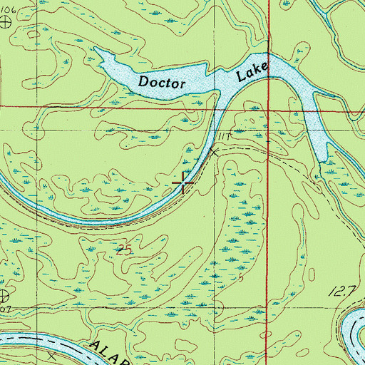 Topographic Map of Doctor Lake, AL