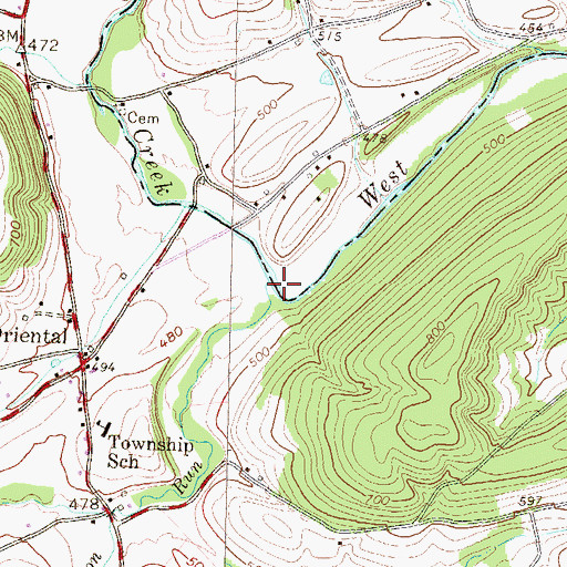 Topographic Map of Dobson Run, PA