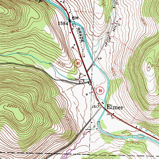 Topographic Map of Dodge Hollow, PA