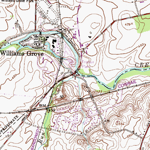 Topographic Map of Dogwood Run, PA