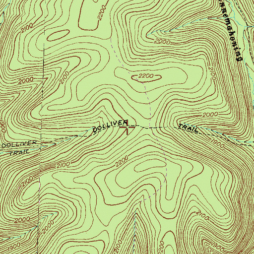 Topographic Map of Dolliver Trail, PA