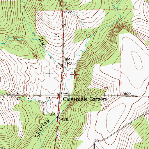 Topographic Map of Dolly Run, PA