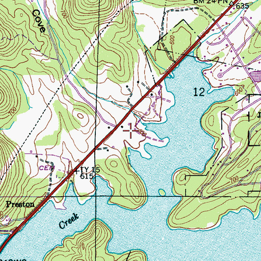 Topographic Map of Dodds Cove, AL