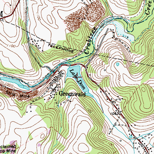 Topographic Map of Lake Dom, PA