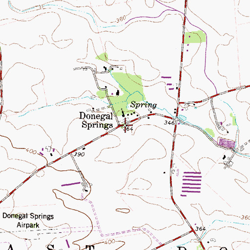 Topographic Map of Donegal Springs, PA
