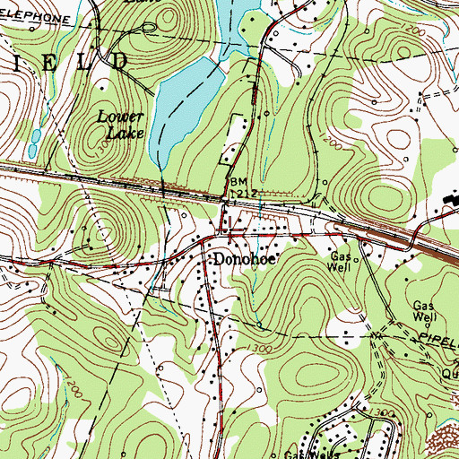 Topographic Map of Donohoe, PA