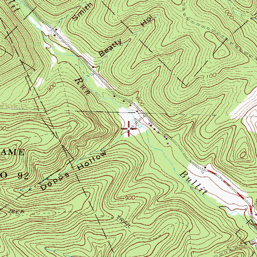 Topographic Map of Dopps Hollow, PA