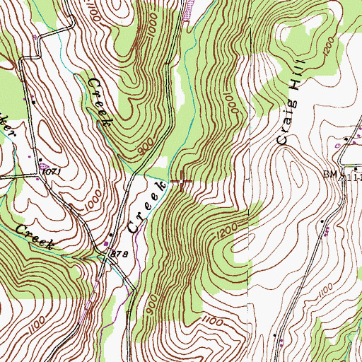 Topographic Map of Dority Creek, PA