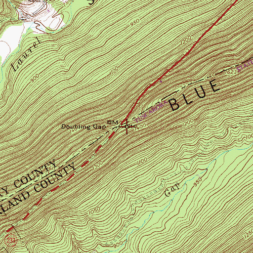 Topographic Map of Doubling Gap, PA