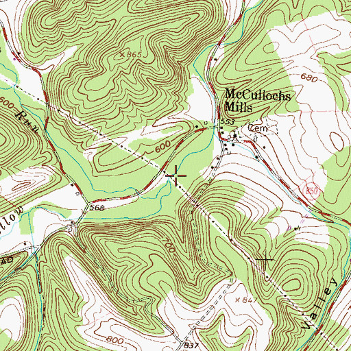 Topographic Map of Dougherty Run, PA