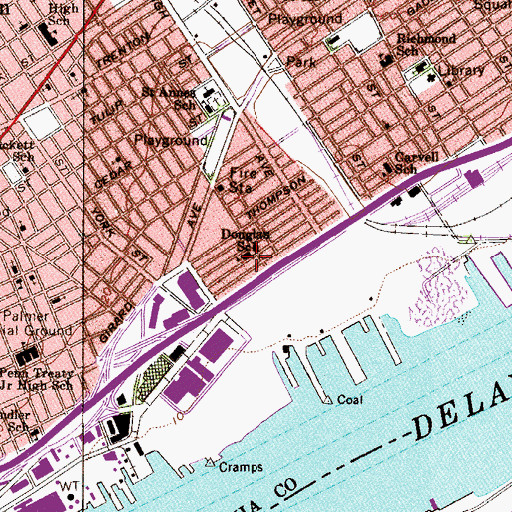 Topographic Map of Douglas School, PA