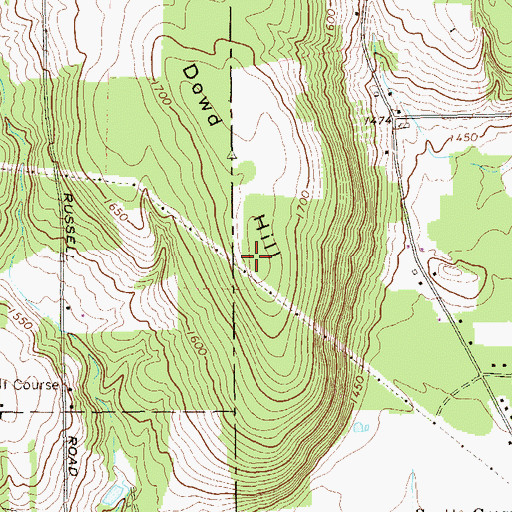 Topographic Map of Dowd Hill, PA
