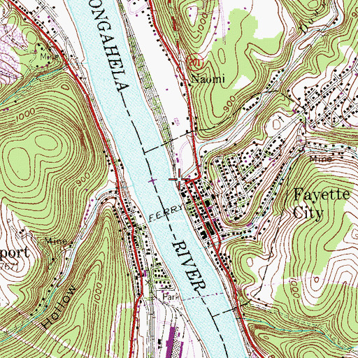 Topographic Map of Downers Run, PA