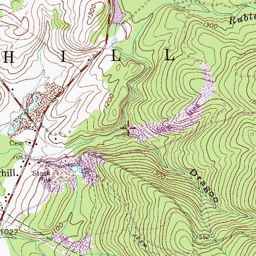 Topographic Map of Dragoo Hollow, PA