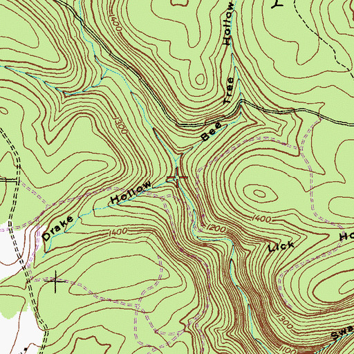 Topographic Map of Drake Hollow, PA