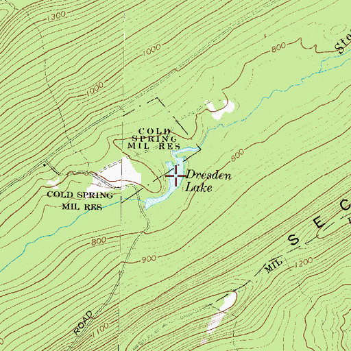 Topographic Map of Dresden Lake, PA