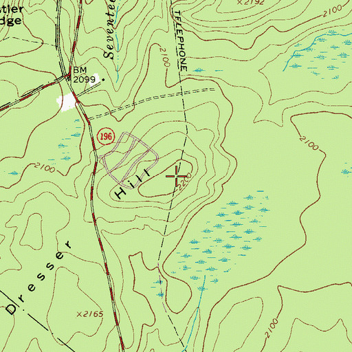 Topographic Map of Dresser Hill, PA