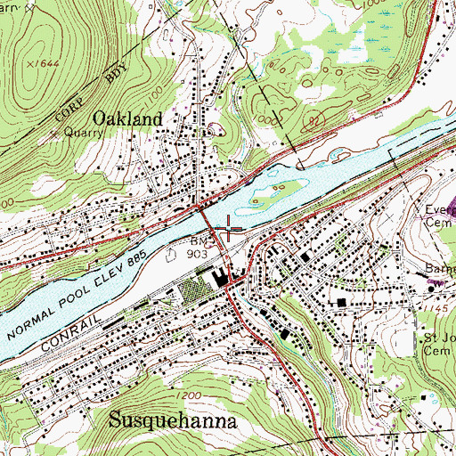 Topographic Map of Drinker Creek, PA