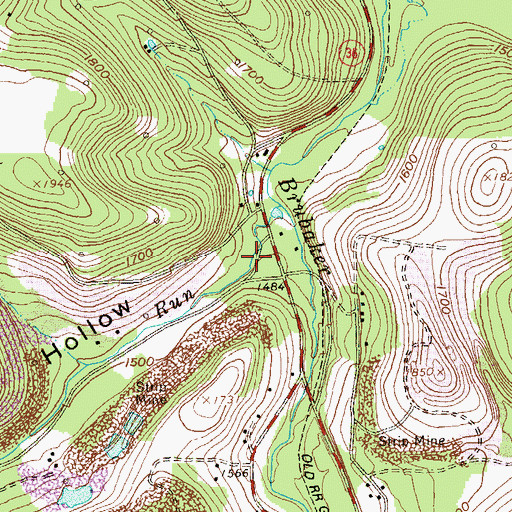 Topographic Map of Driscoll Hollow, PA