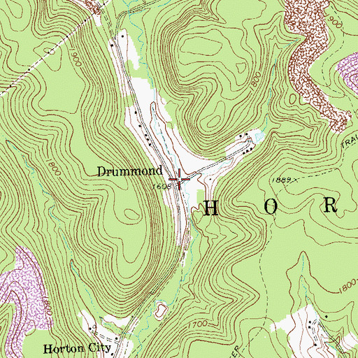 Topographic Map of Drummond, PA