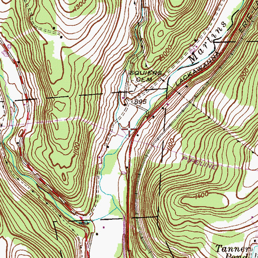 Topographic Map of Dry Creek, PA