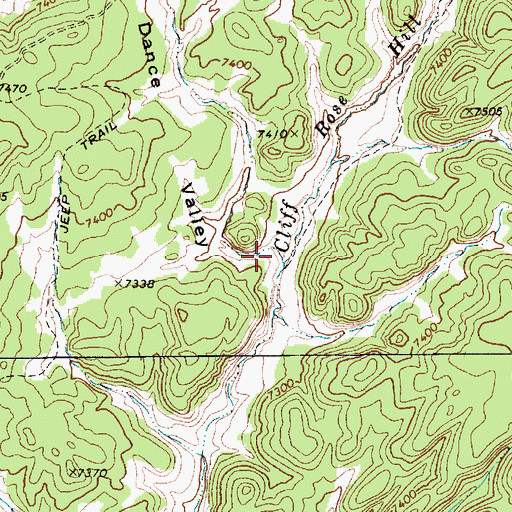 Topographic Map of Squaw Dance Valley, AZ