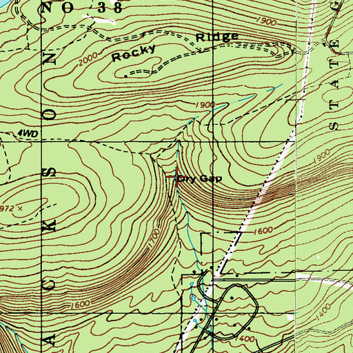 Topographic Map of Dry Gap, PA