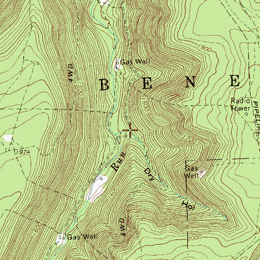 Topographic Map of Dry Hollow, PA