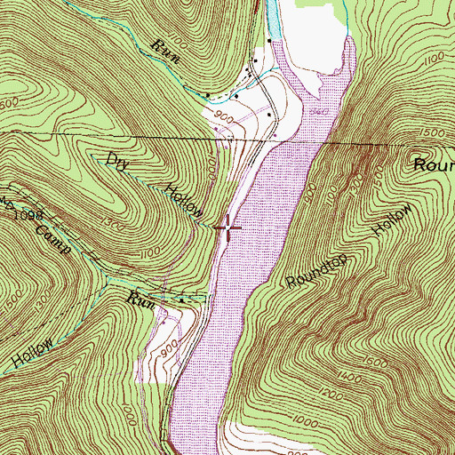 Topographic Map of Dry Hollow, PA