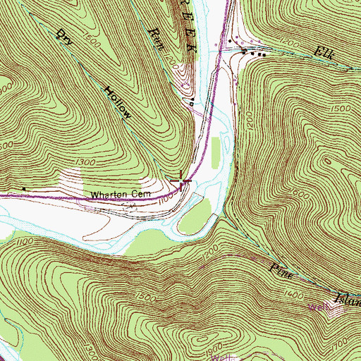 Topographic Map of Dry Hollow, PA