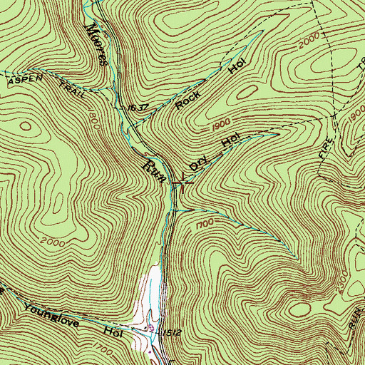 Topographic Map of Dry Hollow, PA
