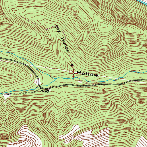 Topographic Map of Dry Hollow, PA