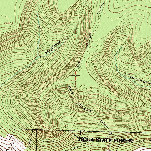 Topographic Map of Dry Hollow Trail, PA