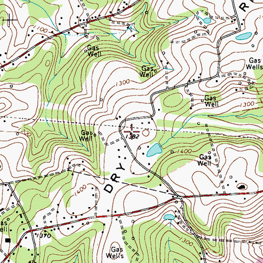 Topographic Map of Dry Ridge, PA